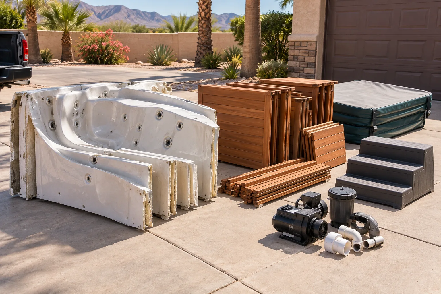 Hot tub dismantling in Paradise planning scene