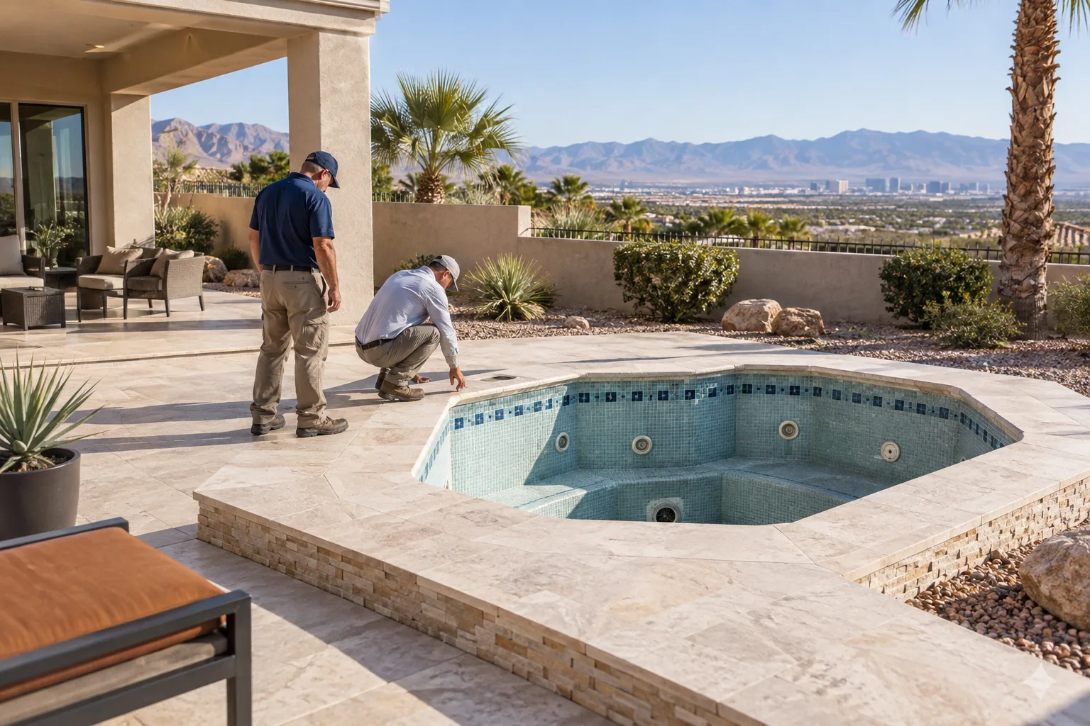 Questions to settle before removing an in-ground spa reference scene